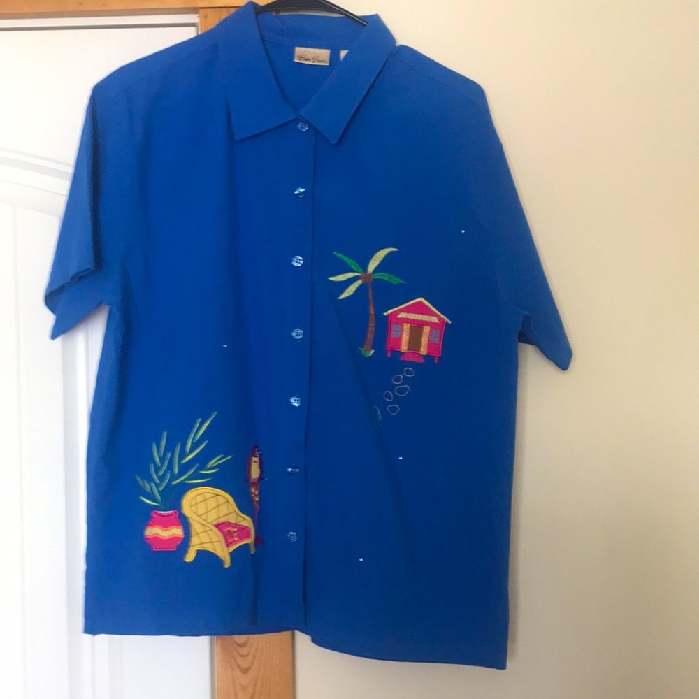 Cotton button up shirt. Bobbie Brooks. Size 12-14.